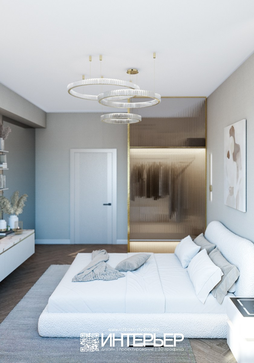 Спальня и детская Ольги. ЖК Парковый. Корректировки 23.01. Дизайн интерьера, 3D визуализация и 3D моделирование. Создание проектов и чертежей. КМВ: Кисловодск, Пятигорск, Ессентуки и удаленно