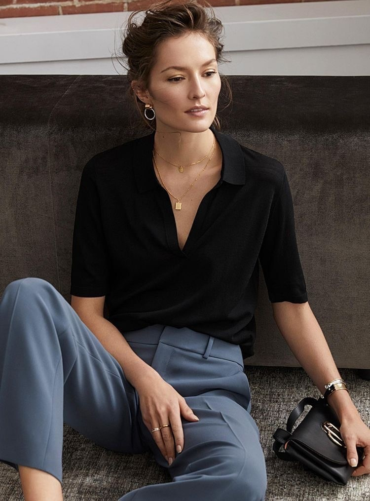 Референс для образа с укороченными брюками и топом