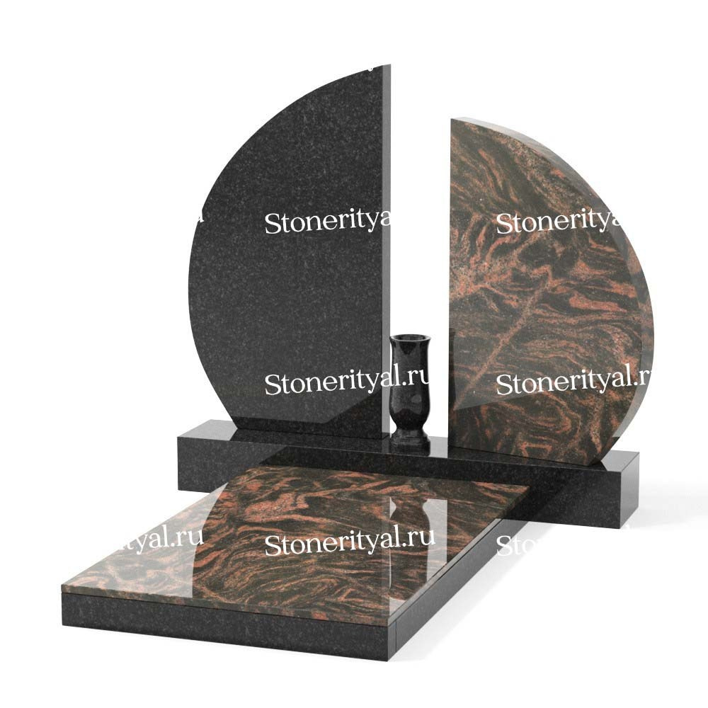 Комбинированные памятники на двоих. Изготовление и установка памятников в Москве и МО