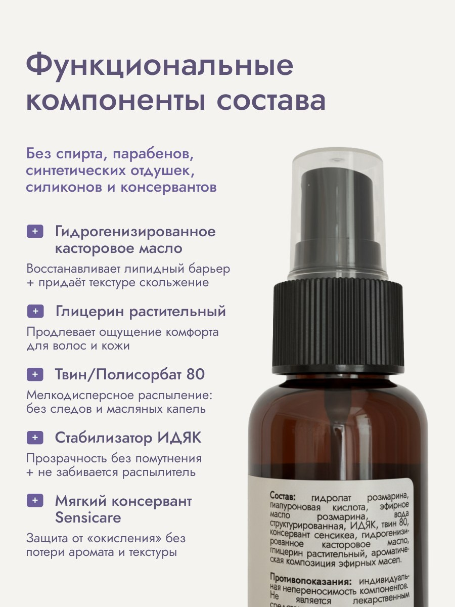 Карточка • Гидролат розмарина. Дизайн для маркетплейсов • Наталья Верютина