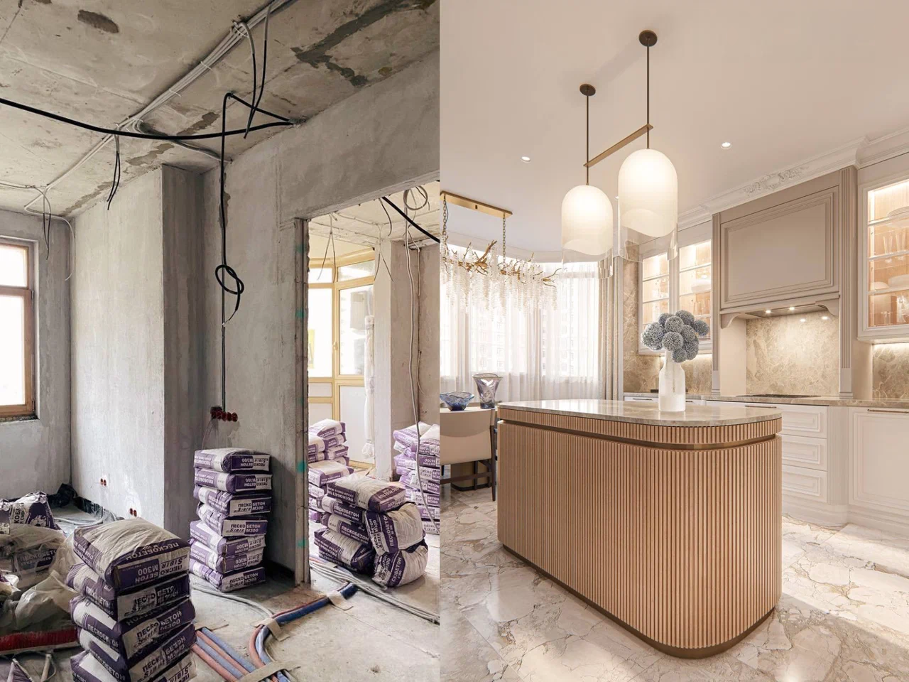 Ремонт кухни в классическом стиле — реализация от черновых работ до итогового интерьера