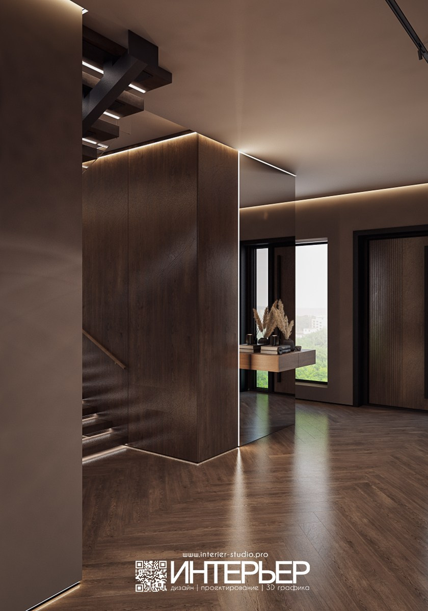 Дизайн-проект дома Тамирлана. Зона Гостиной, Кухни, Прихожей. Дизайн интерьера, 3D визуализация и 3D моделирование. Создание проектов и чертежей. КМВ: Кисловодск, Пятигорск, Ессентуки и удаленно