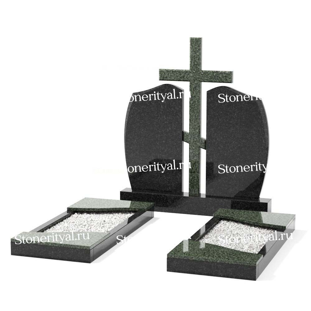 Комбинированные памятники на двоих. Изготовление и установка памятников в Москве и МО