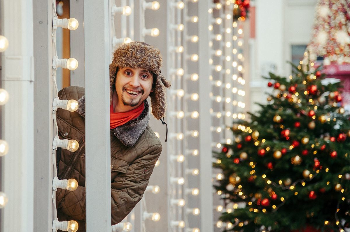 Мини фотосет на фоне праздничной Москвы. Семейный фотограф в Москве Елена Снегирева