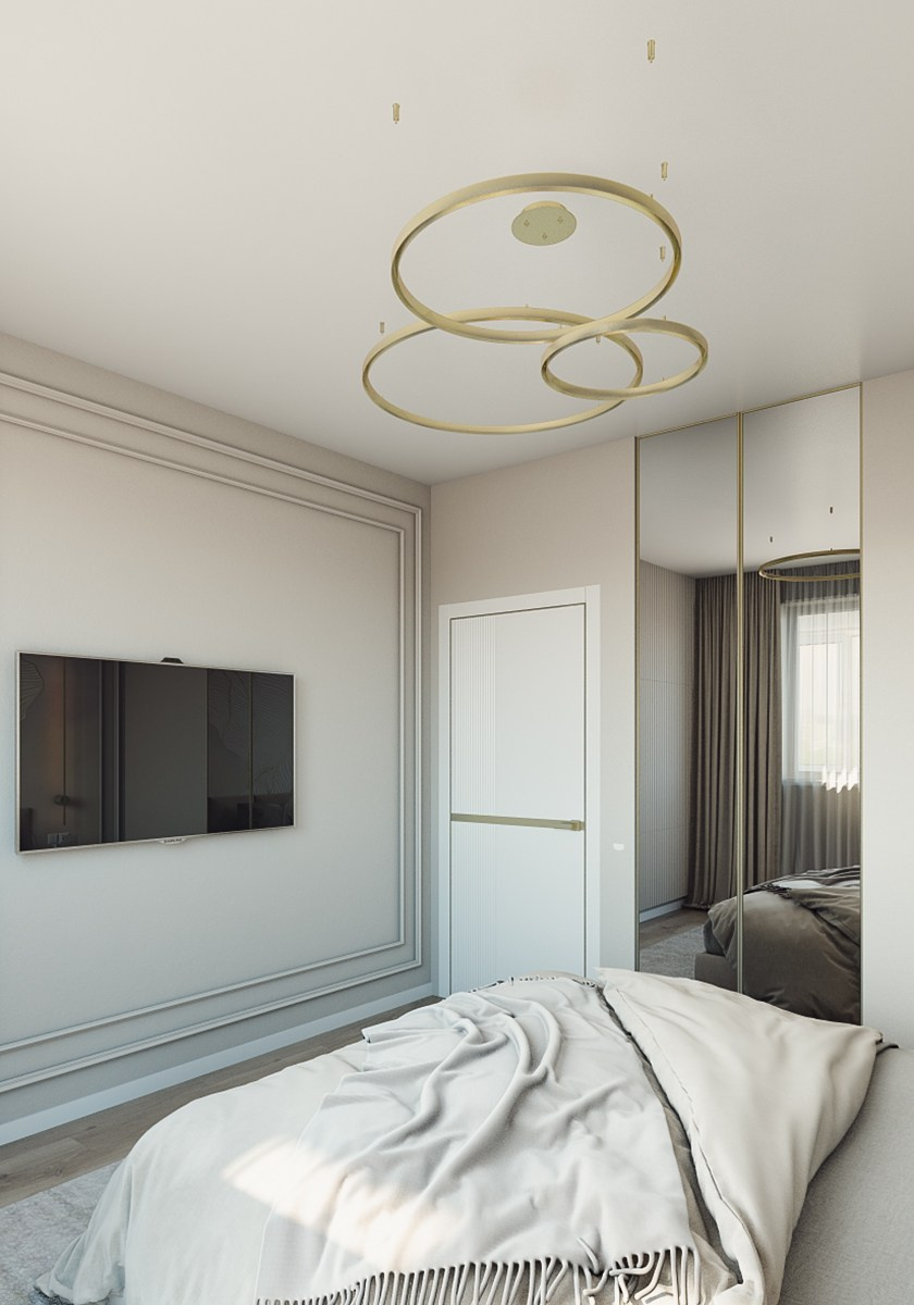 Однокомнатная квартира в г. Ессентуки для сдачи в аренду. Дизайн интерьера, 3D визуализация и 3D моделирование. Создание проектов и чертежей. КМВ: Кисловодск, Пятигорск, Ессентуки и удаленно