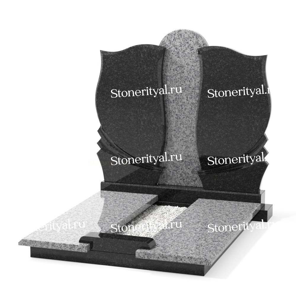 Комбинированные памятники на двоих. Изготовление и установка памятников в Москве и МО