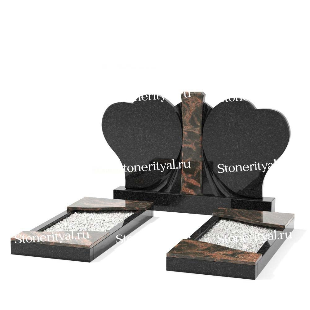 Комбинированные памятники на двоих. Изготовление и установка памятников в Москве и МО