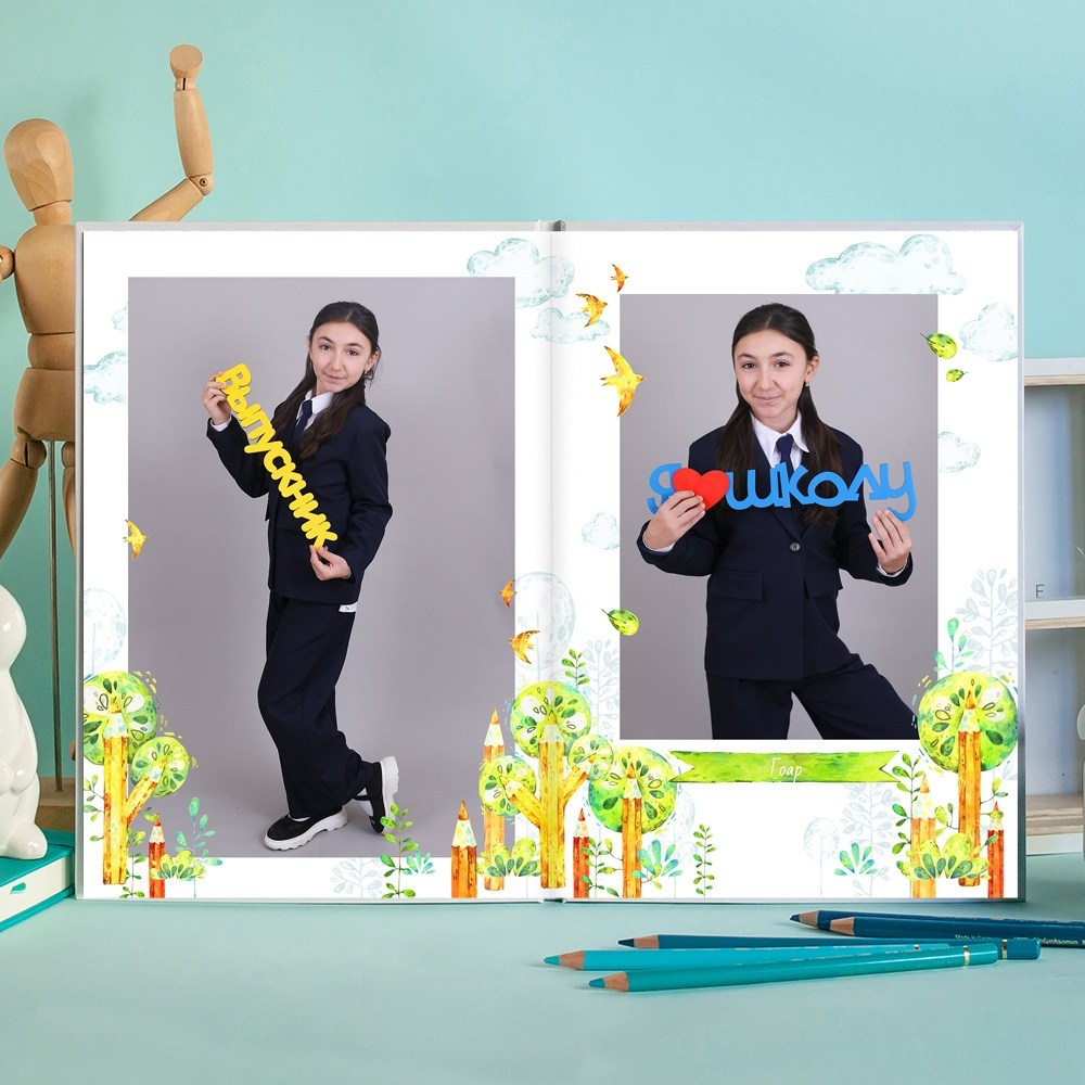 АЛЬБОМ 5 разворотов (10 страниц) ШКОЛА. Школьный фотограф Олеся Галатова