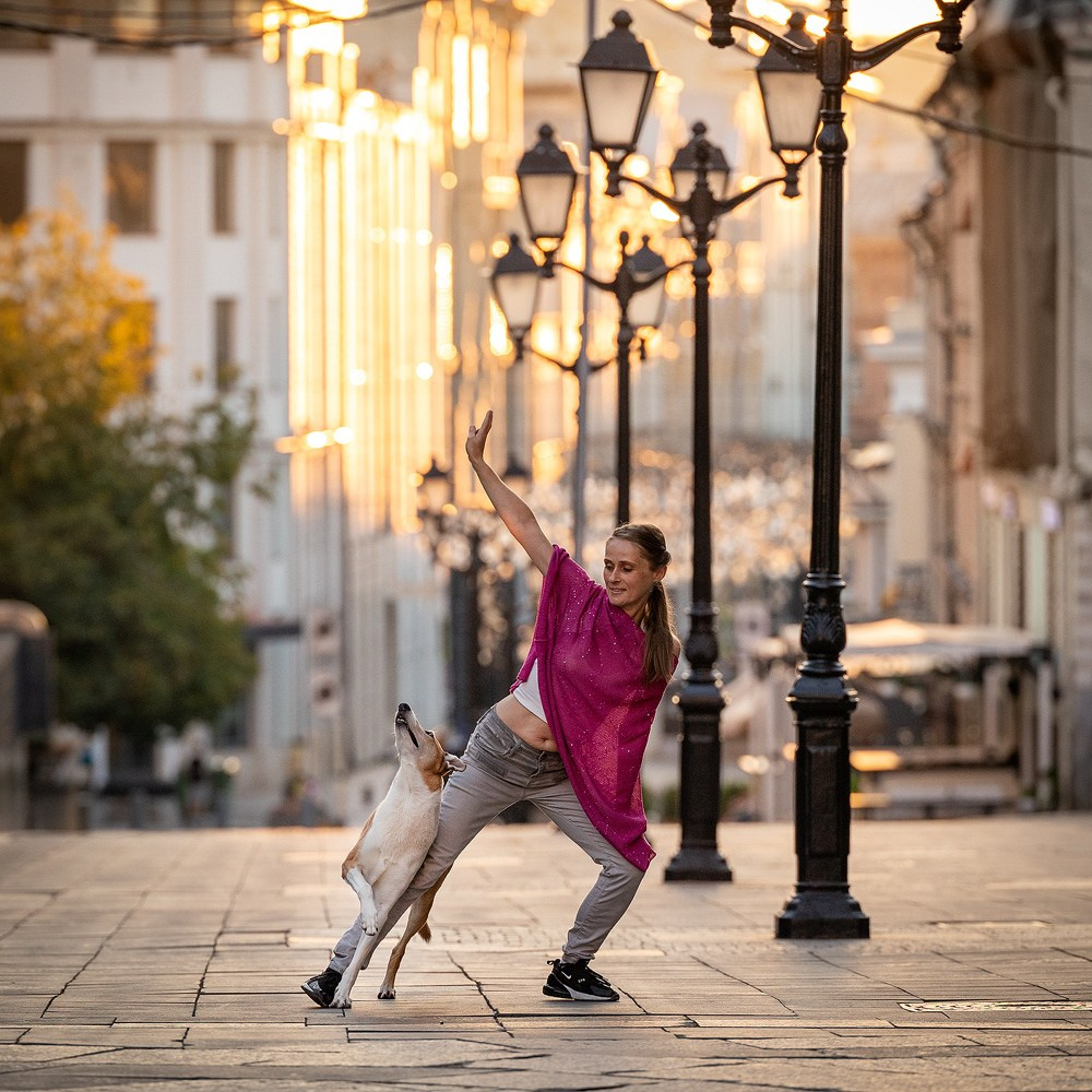 Винтик и Вита в городе. Фотограф-анималист Natalia Deingel | Фотосъемка собак в Москве