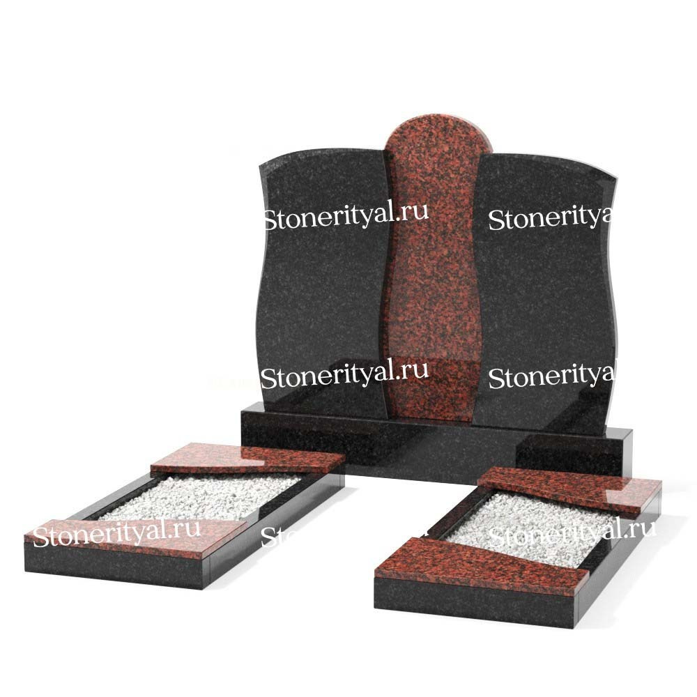 Комбинированные памятники на двоих. Изготовление и установка памятников в Москве и МО