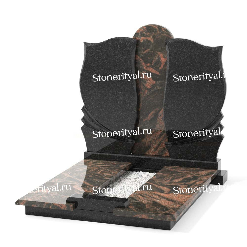 Комбинированные памятники на двоих. Изготовление и установка памятников в Москве и МО