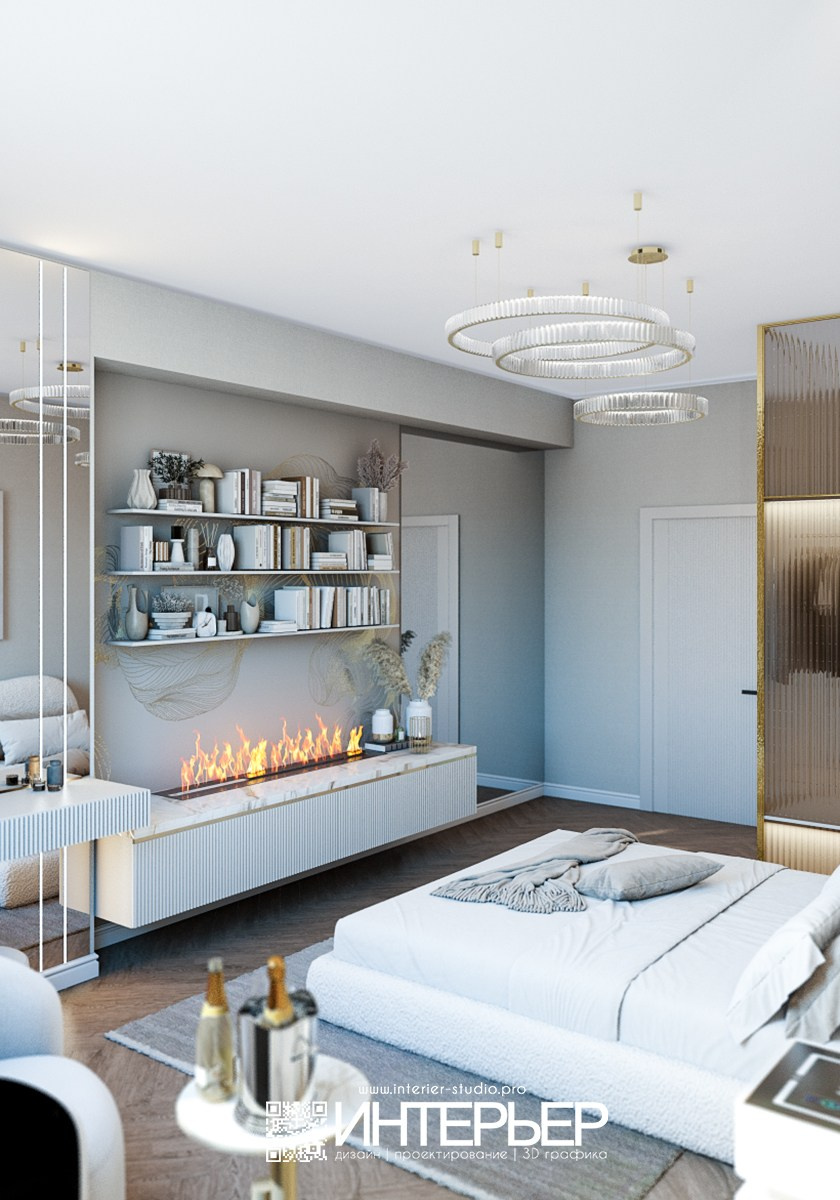 Спальня и детская Ольги. ЖК Парковый. Корректировки 23.01. Дизайн интерьера, 3D визуализация и 3D моделирование. Создание проектов и чертежей. КМВ: Кисловодск, Пятигорск, Ессентуки и удаленно