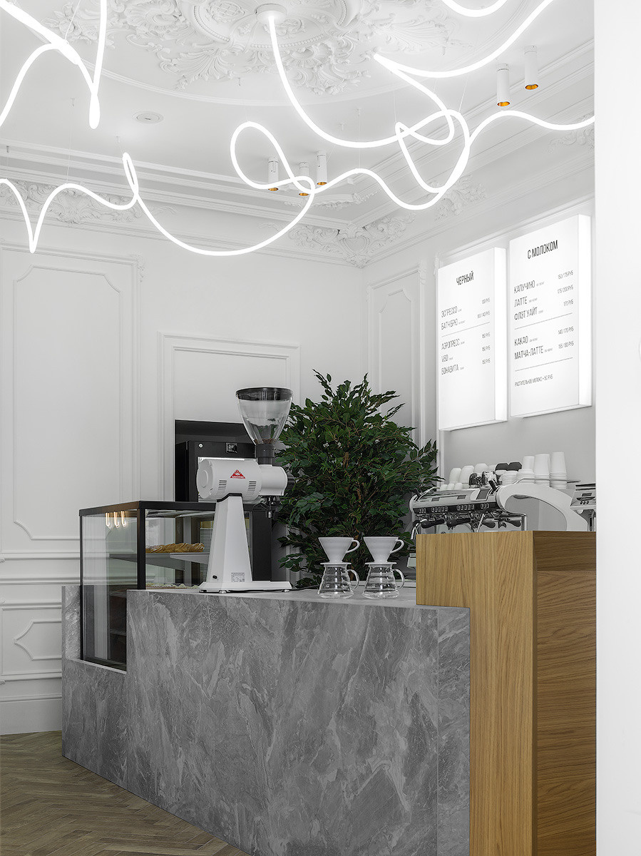White Coffee in Saratov Russia designed by QUADRUM STUDIO