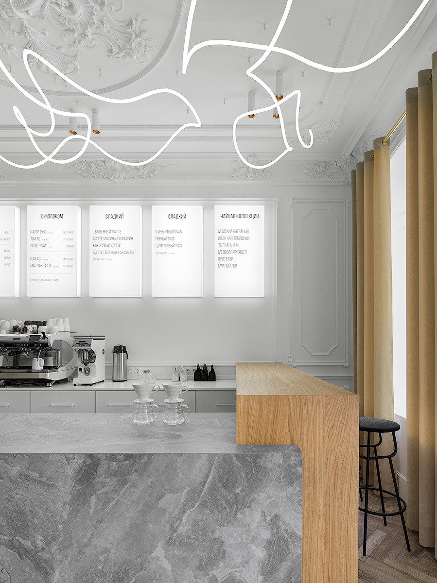 White Coffee in Saratov Russia designed by QUADRUM STUDIO