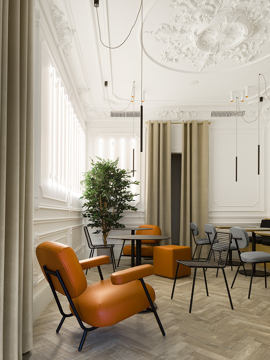 White Coffee in Saratov Russia designed by QUADRUM STUDIO