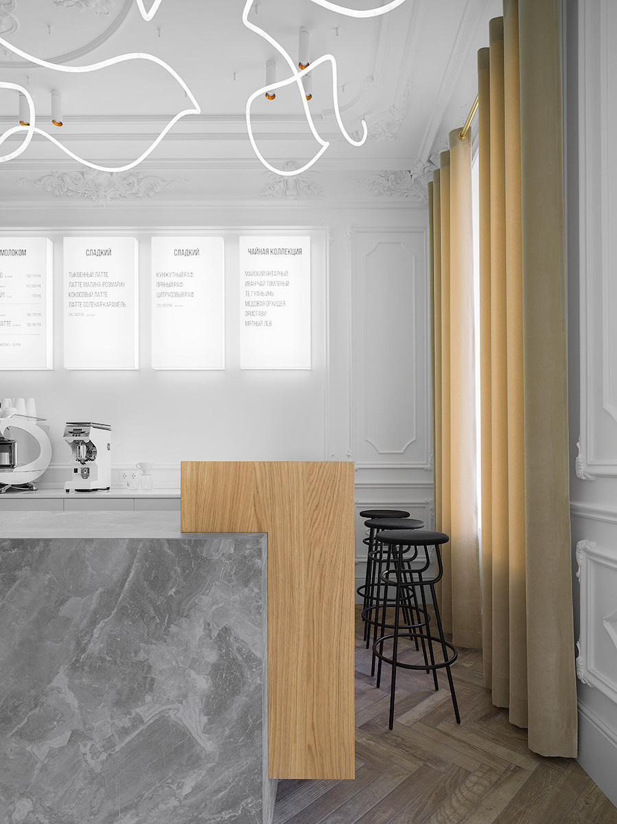 White Coffee in Saratov Russia designed by QUADRUM STUDIO