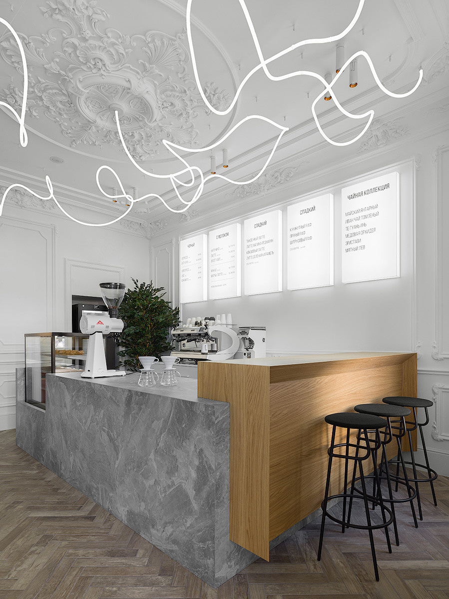 White Coffee in Saratov Russia designed by QUADRUM STUDIO