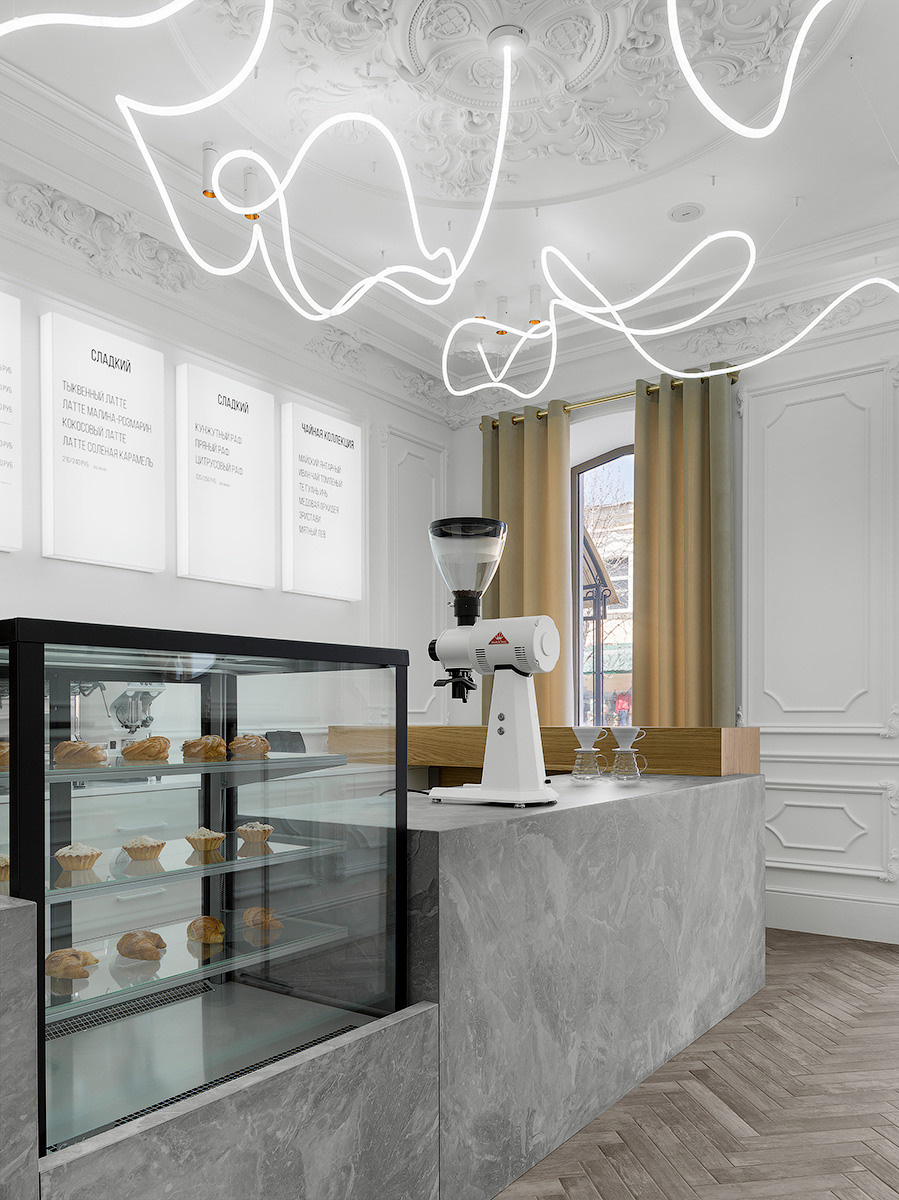 White Coffee in Saratov Russia designed by QUADRUM STUDIO