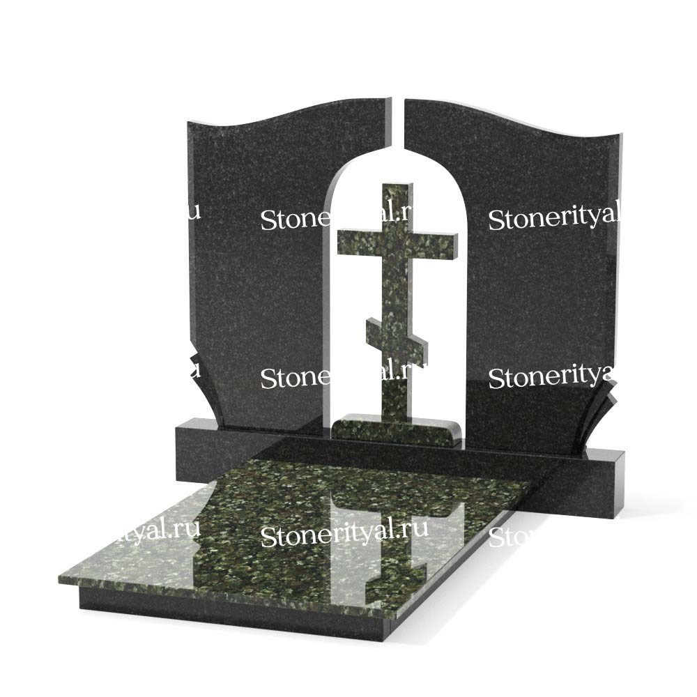 Комбинированные памятники на двоих. Изготовление и установка памятников в Москве и МО