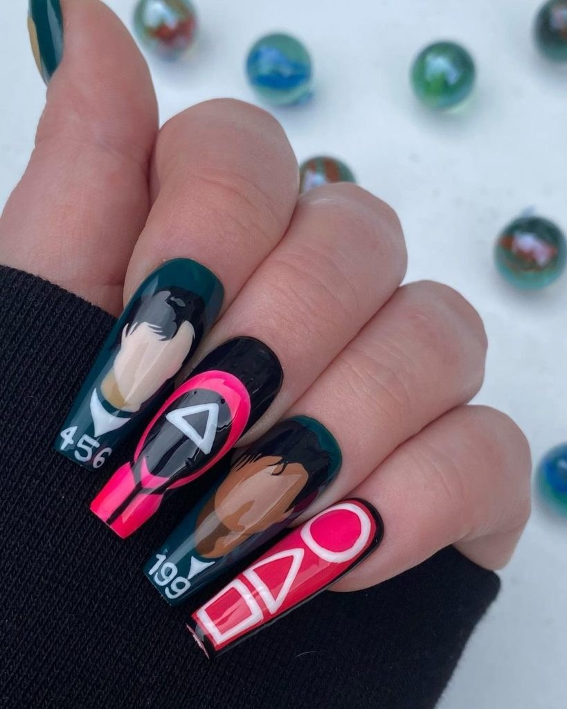 Squid Game Маникюр: Варианты Дизайна Ногтей. Школа для девочек во Владивостоке — Само Совершенство