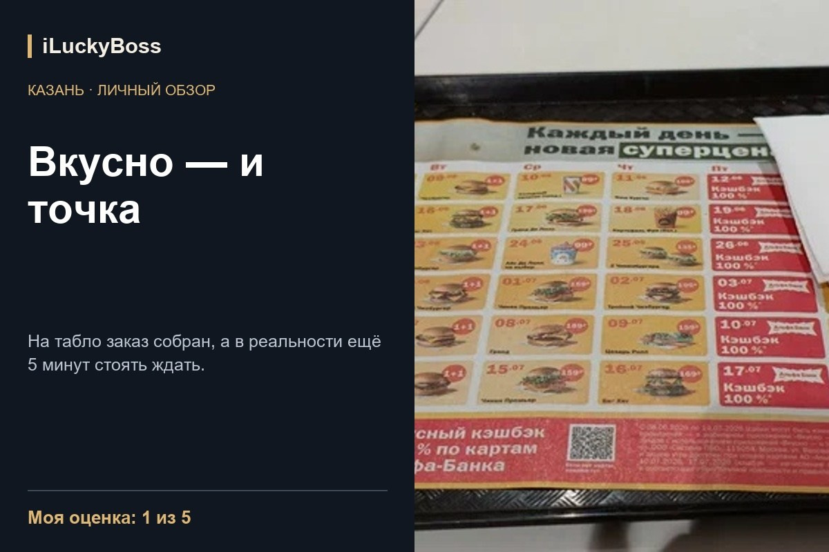 Отзывы о ресторанах и кафе Казани и других городов | iLuckyBoss
