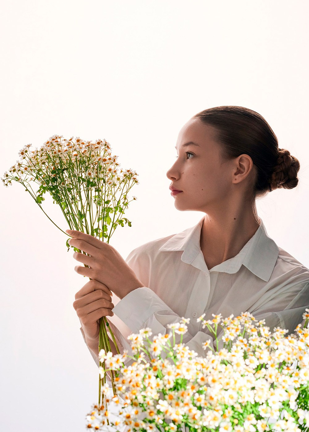 Фотосессия с живыми цветами