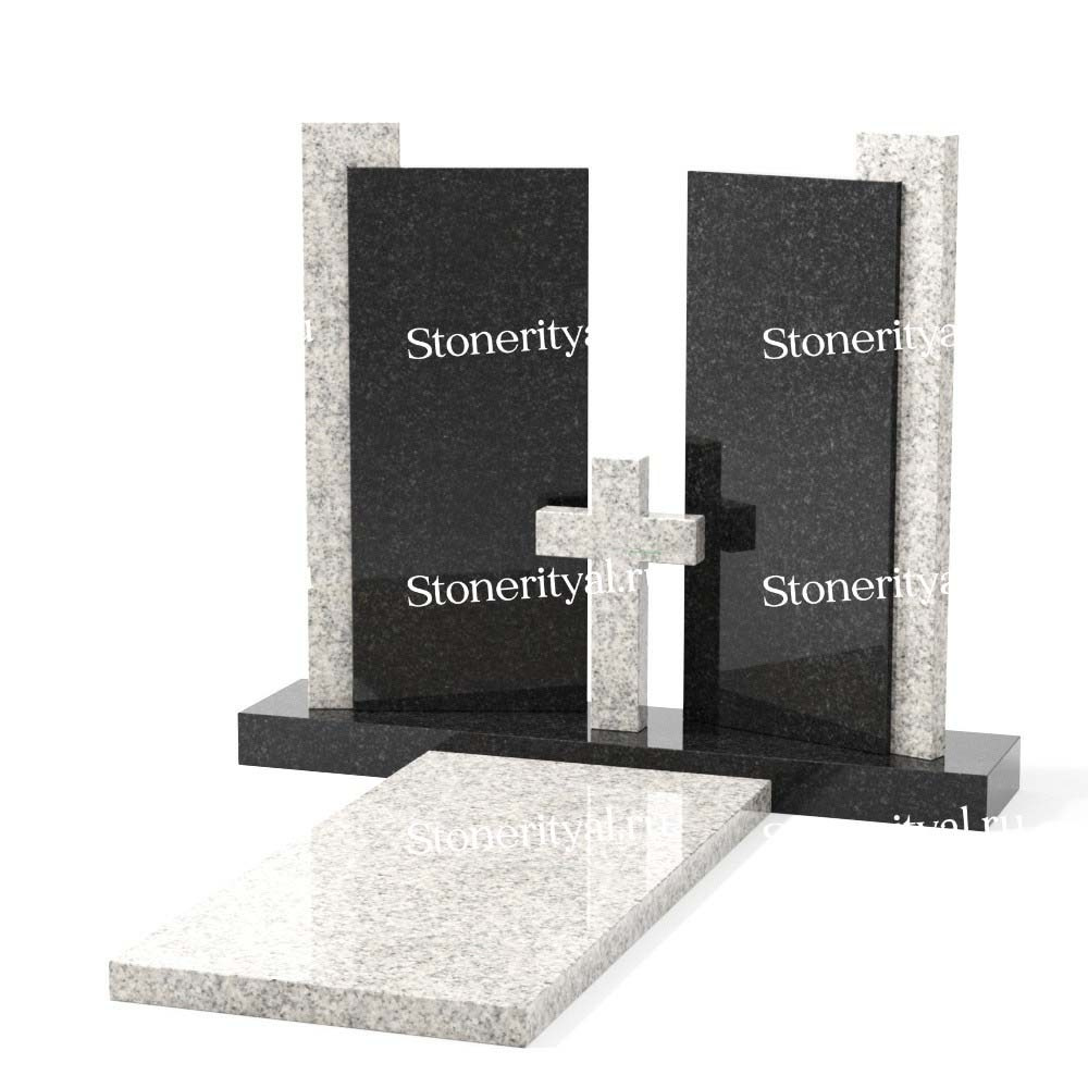 Комбинированные памятники на двоих. Изготовление и установка памятников в Москве и МО