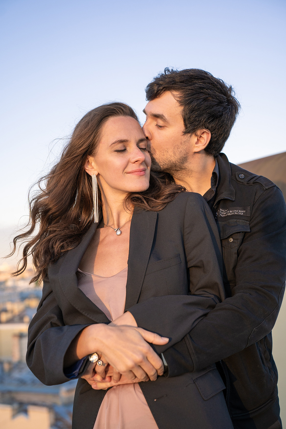 фотосессия для пары на крыше