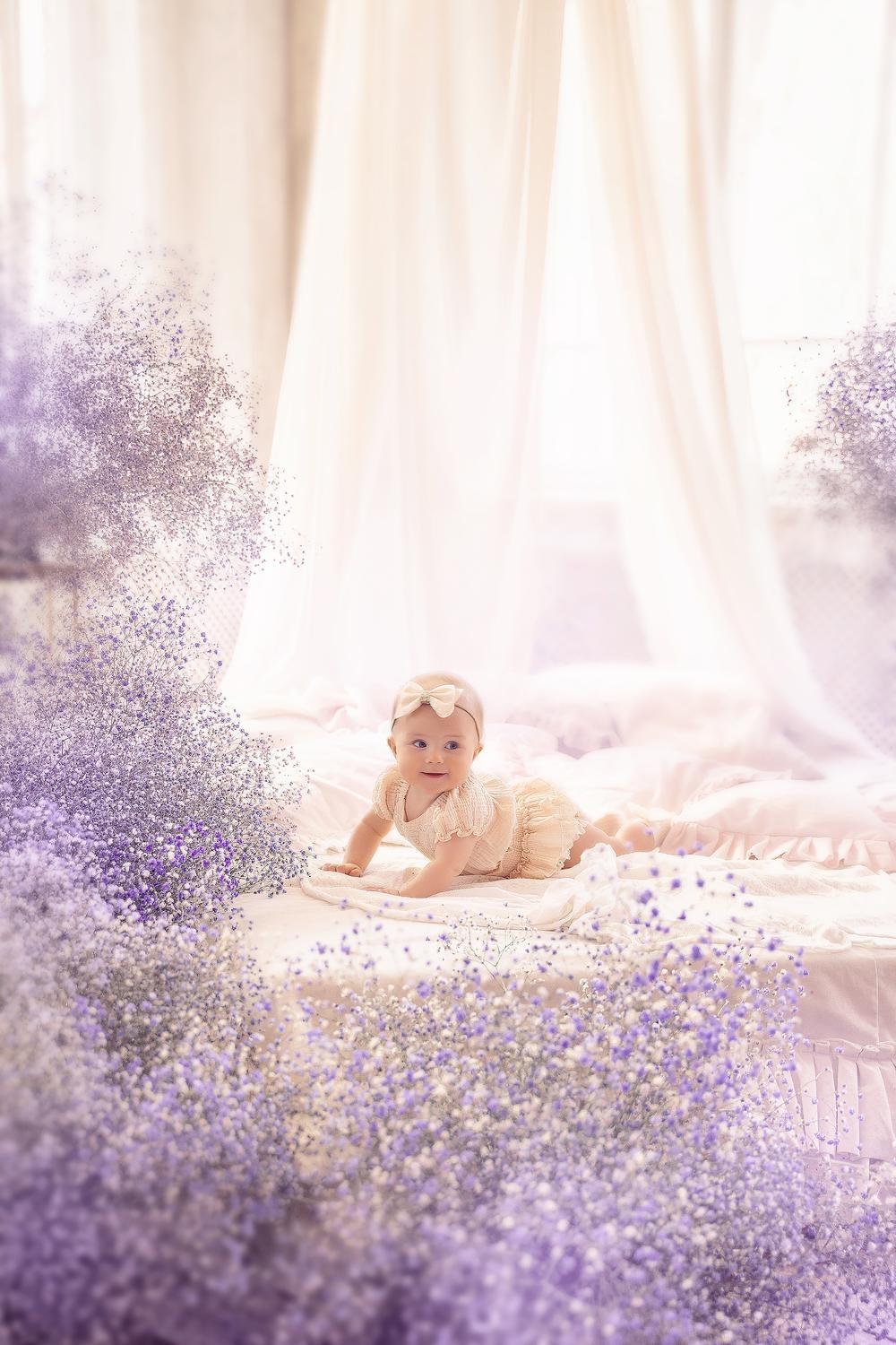 Весенняя фотосессия в лиловых цветах. Детский и семейный фотограф в Москве Катерина Орлова