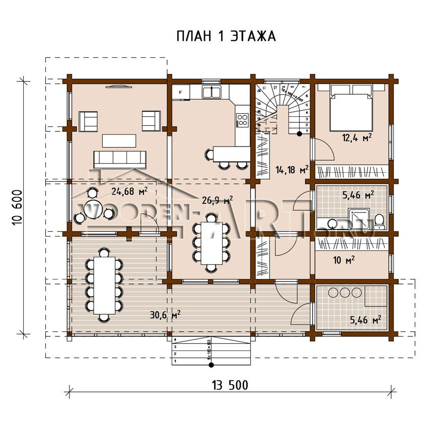 «Сосновый бор» 221 кв. м. Проекты деревянных домов