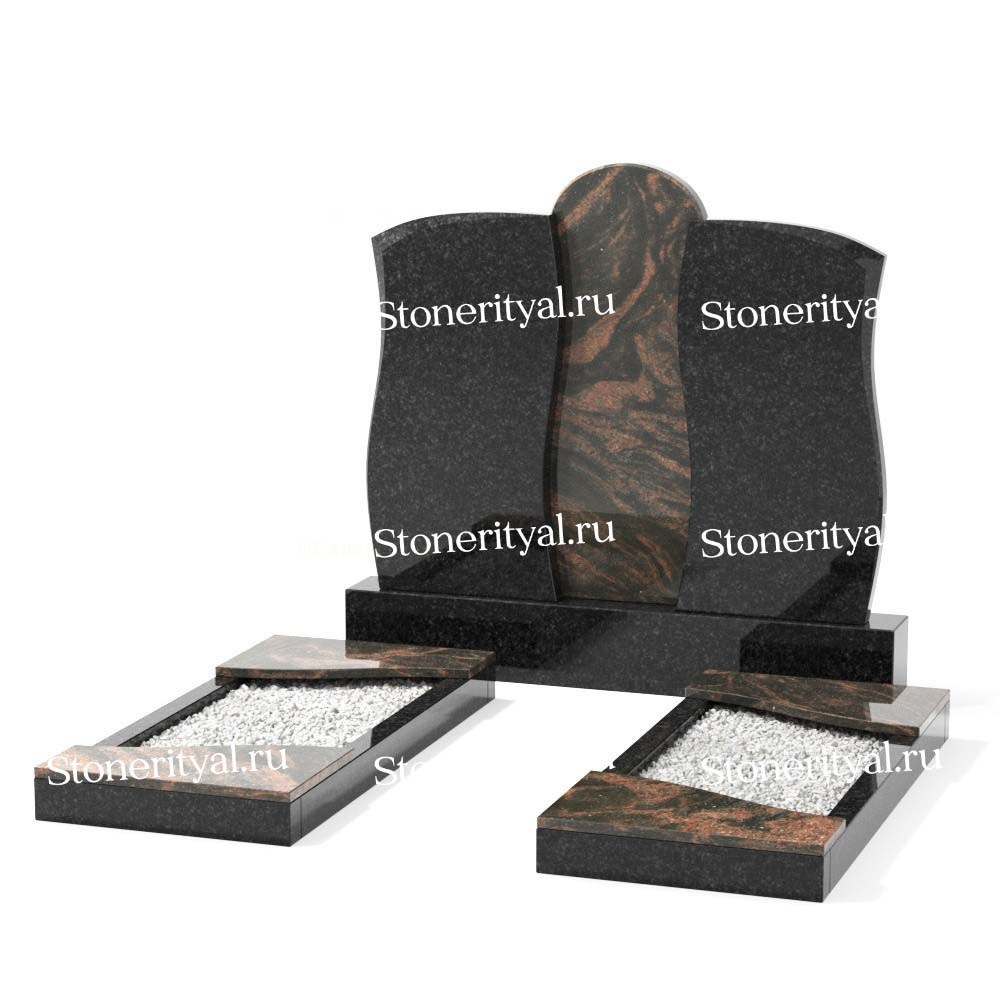 Комбинированные памятники на двоих. Изготовление и установка памятников в Москве и МО