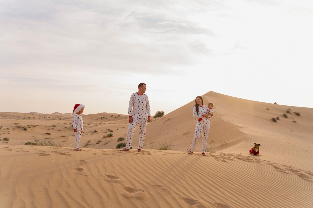 Desert photoshoot in pajamas | Abu Dhabi