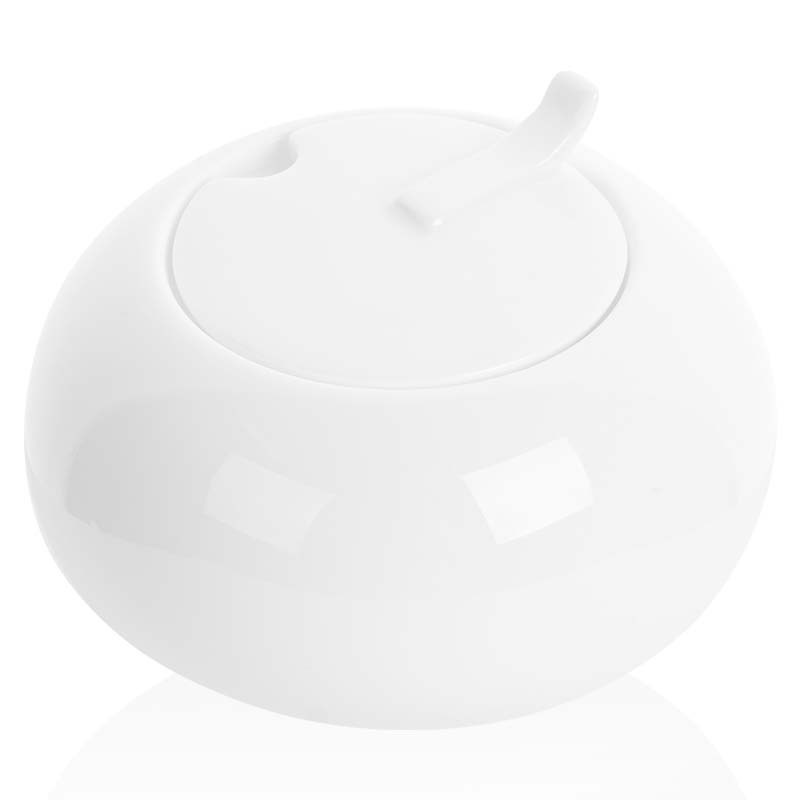 Сахарница цапель белая на белом фоне