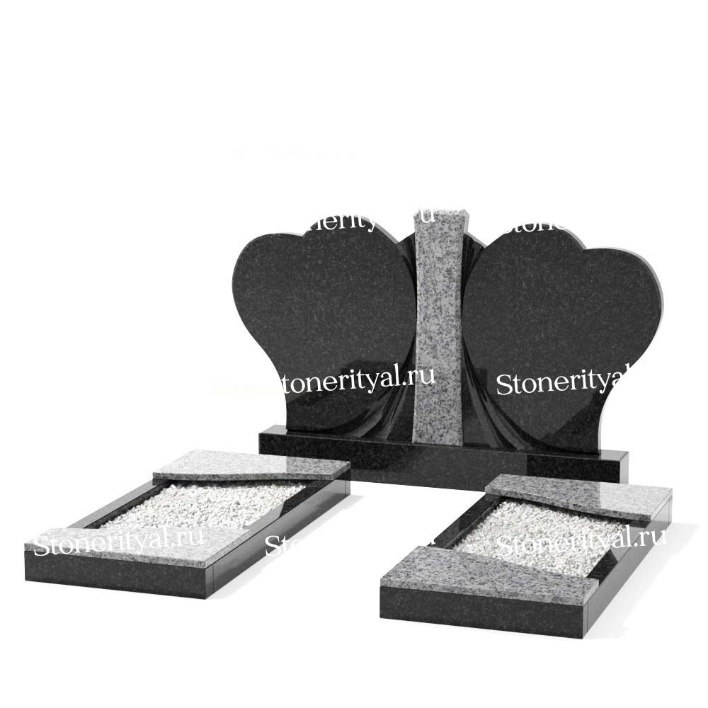 Комбинированные памятники на двоих. Изготовление и установка памятников в Москве и МО