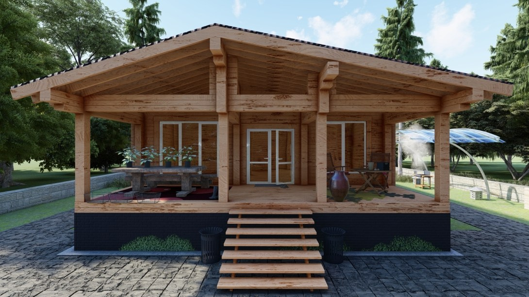 Проект Райский 2 спальни 90 м². Уральский завод Профилированного бруса в Челябинске