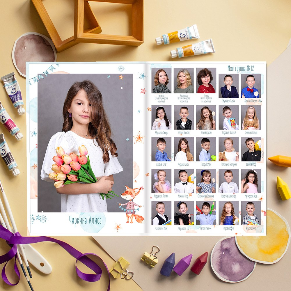Выпускные альбомы в детский сад 1 разворот супер мини заказать Иваново Ярославле Костроме Владимире. Выпускные альбомы в Иваново в детский сад и школу. Александр и Светлана Янкины