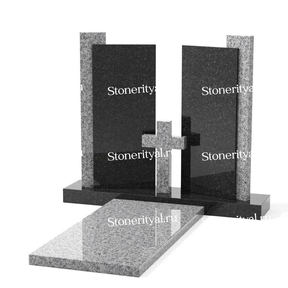 Комбинированные памятники на двоих. Изготовление и установка памятников в Москве и МО