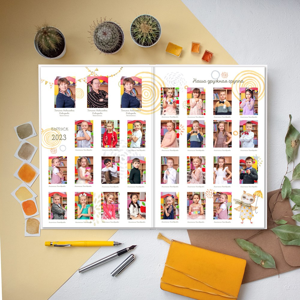 Выпускные альбомы в детский сад 1 разворот супер мини заказать Иваново Ярославле Костроме Владимире. Выпускные альбомы в Иваново в детский сад и школу. Александр и Светлана Янкины