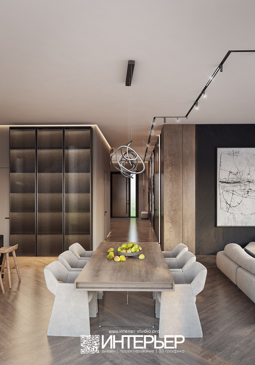 Дизайн-проект дома Тамирлана. Зона Гостиной, Кухни, Прихожей. Дизайн интерьера, 3D визуализация и 3D моделирование. Создание проектов и чертежей. КМВ: Кисловодск, Пятигорск, Ессентуки и удаленно