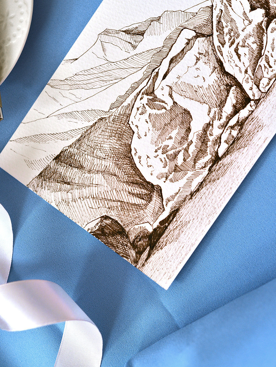 Скалы у берега моря. ФотоКисточка. Акварель. Арт-галерея картин Анастасии Дерий