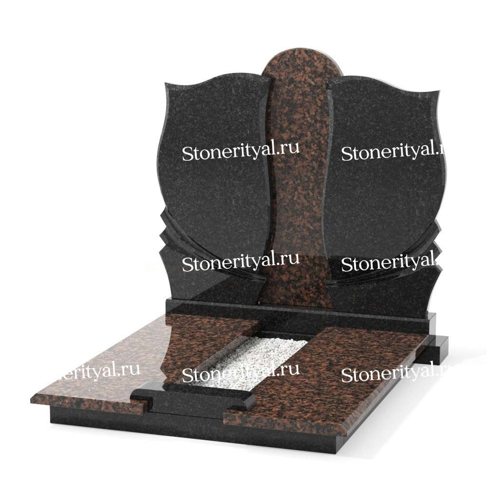 Комбинированные памятники на двоих. Изготовление и установка памятников в Москве и МО