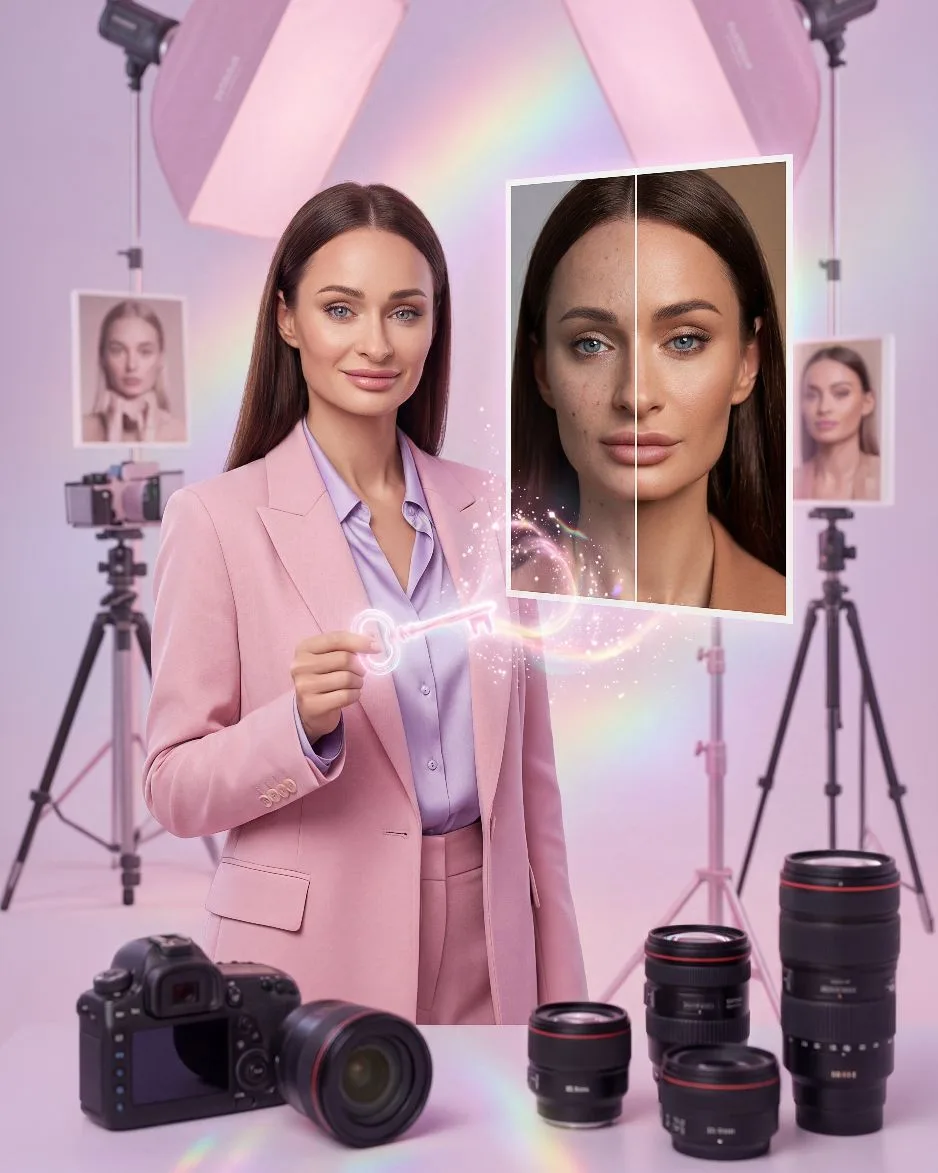 AI контент для оформления сайта и группы в ВК. Лиза Свет — фотограф и ai-creator