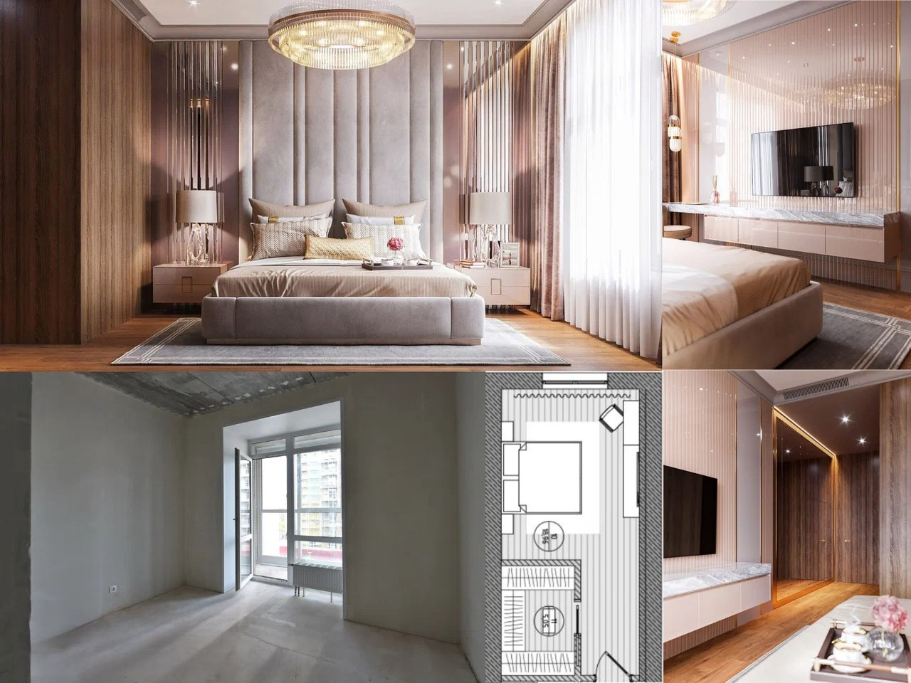 Дизайн спальни под ключ — от черновой отделки до готового интерьера