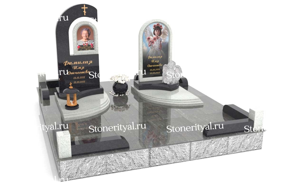 Семейные памятники. Изготовление и установка памятников в Москве и МО