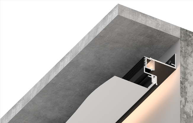 Теневой потолок Натяжной потолок KRAAB SYSTEMS. Студия интерьерных решений SUNHOUSE. Натяжные потолки, шторы, текстиль