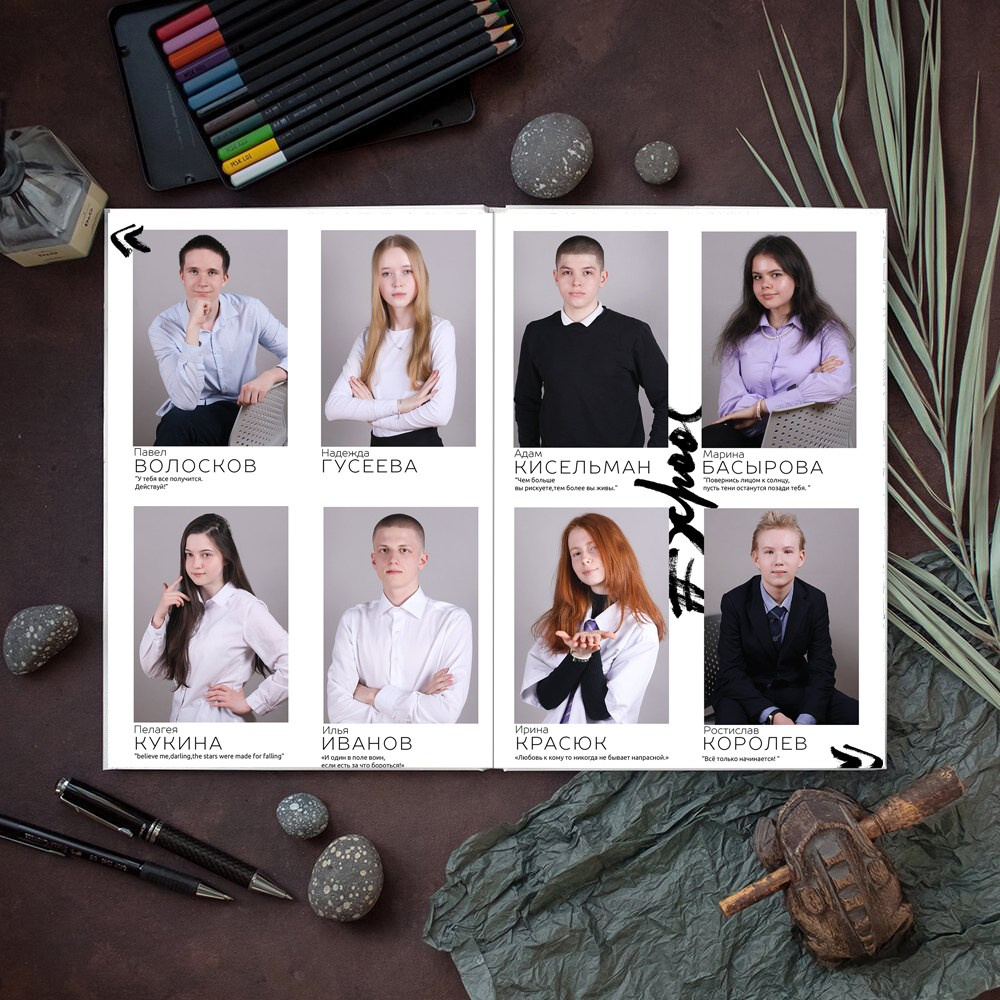 АЛЬБОМ 10 разворотов (20 страниц) ШКОЛА. Школьный фотограф Олеся Галатова
