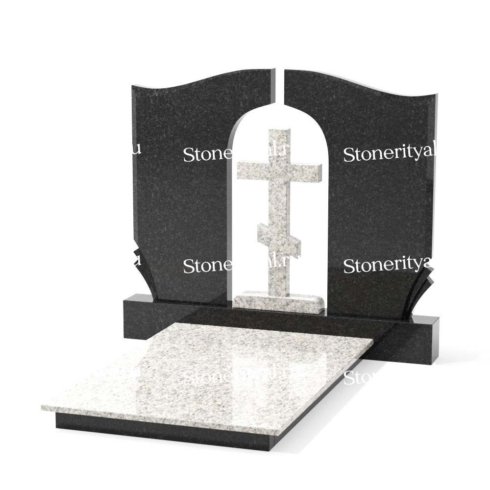 Комбинированные памятники на двоих. Изготовление и установка памятников в Москве и МО