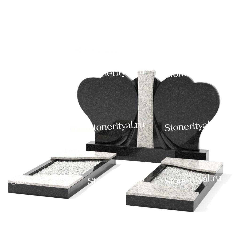 Комбинированные памятники на двоих. Изготовление и установка памятников в Москве и МО