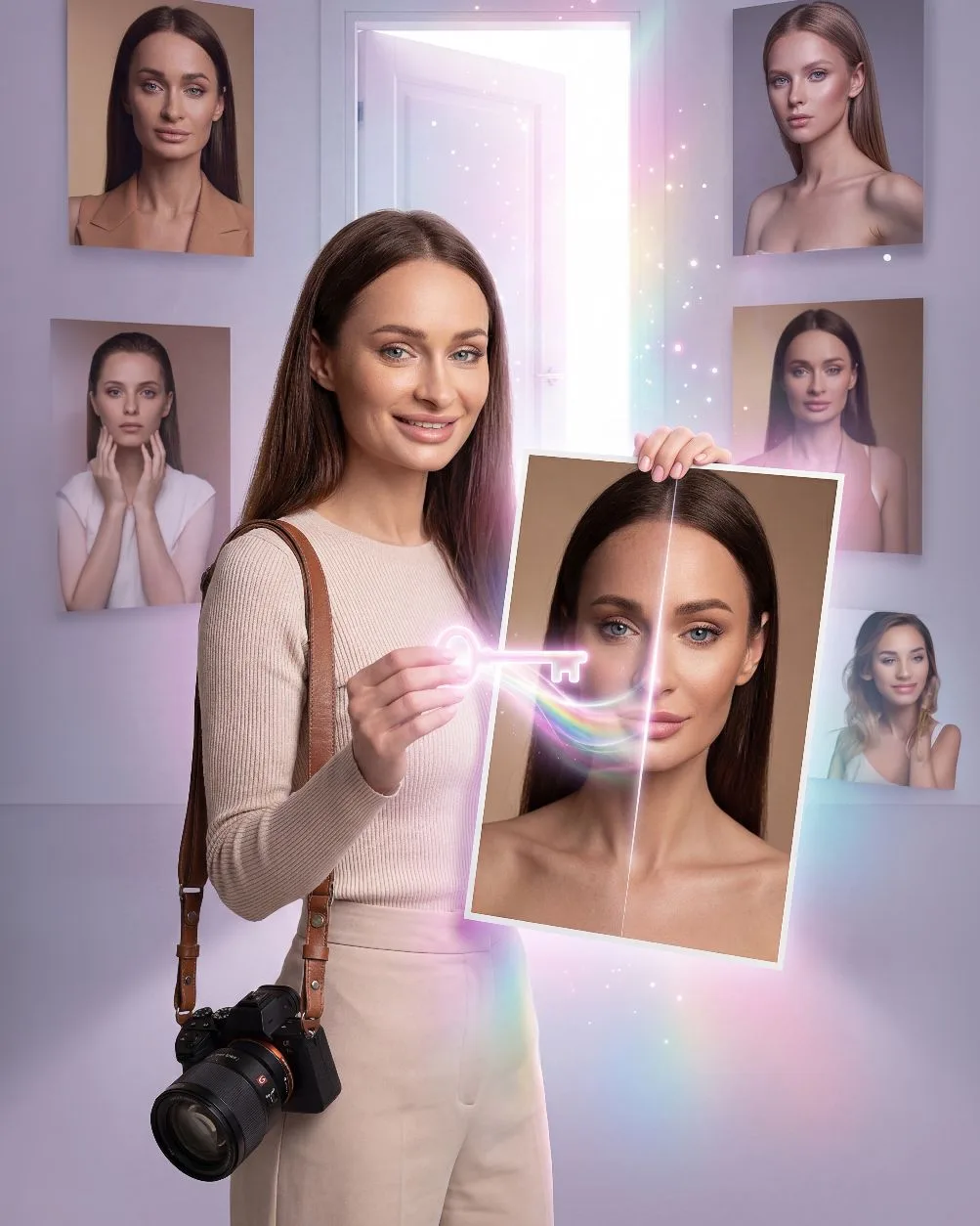 AI контент для оформления сайта и группы в ВК. Лиза Свет — фотограф и ai-creator