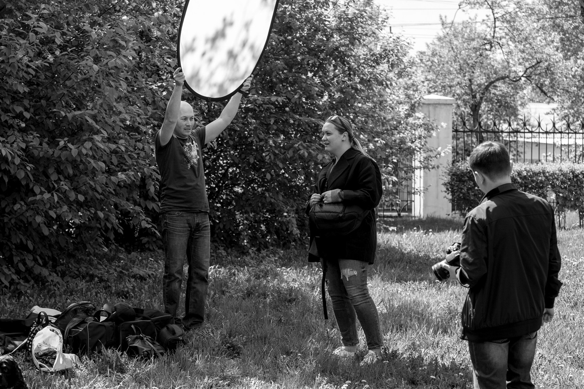 Практика работы с отражателем в парке.